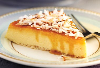 Plato con Flan casero de cocos