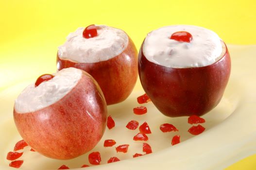 Manzanas de Frutas y Yogurt