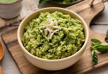 Arroz verde, receta con arroz 