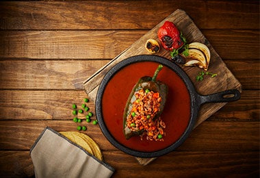 Chile con carne, pimentón y ají de cayena.