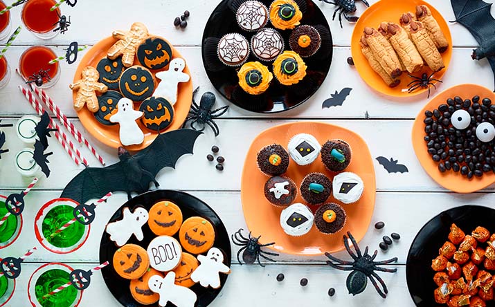 Variedad de comidas para Halloween