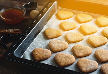 Galletas de mantequilla con forma de corazón