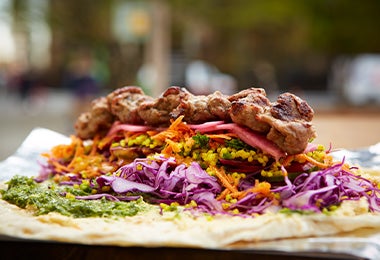 Shawarma, una adaptación árabe del kebab turco.