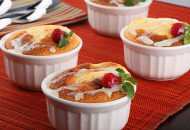 Moldes individuales con soufflé de queso