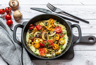 Omelette con verduras alimentación balanceada 