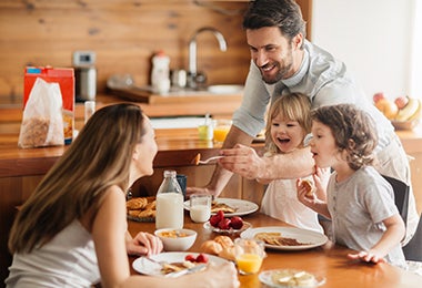 Un desayuno en familia.