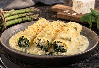 Receta de canelones rellenos de espárragos  