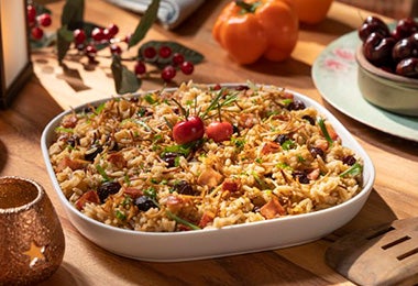 Receta con arroz navideño 