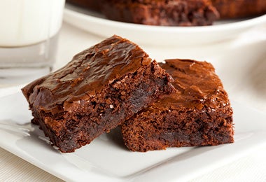 Receta de dos brownies de chocolate 