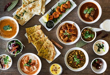 Distintos tipos de curry típicos de la India.