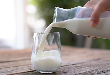 Vaso de leche productos lácteos