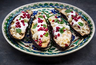 Berenjenas rellenas para añadir a tu alimentación.