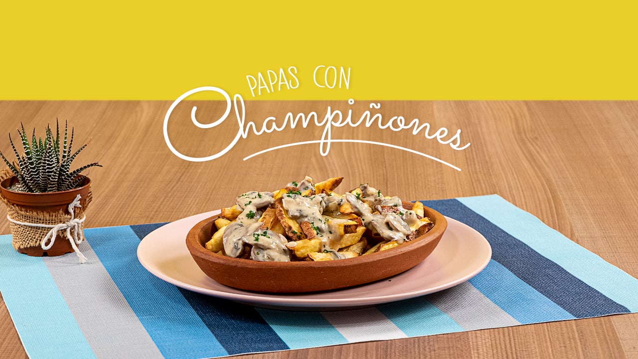 PAPAS CON CHAMPIÑONES