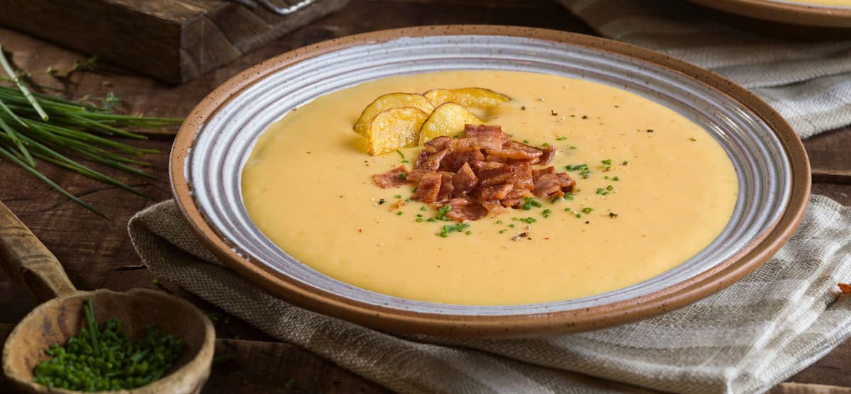 Sopa de tocino y papa