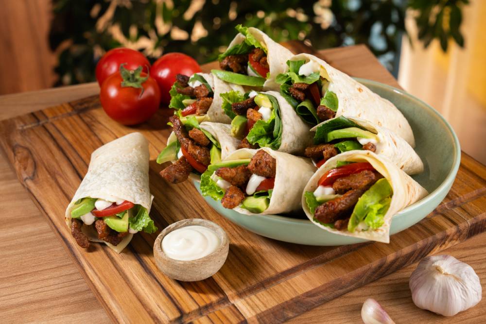 Mini wraps de carne