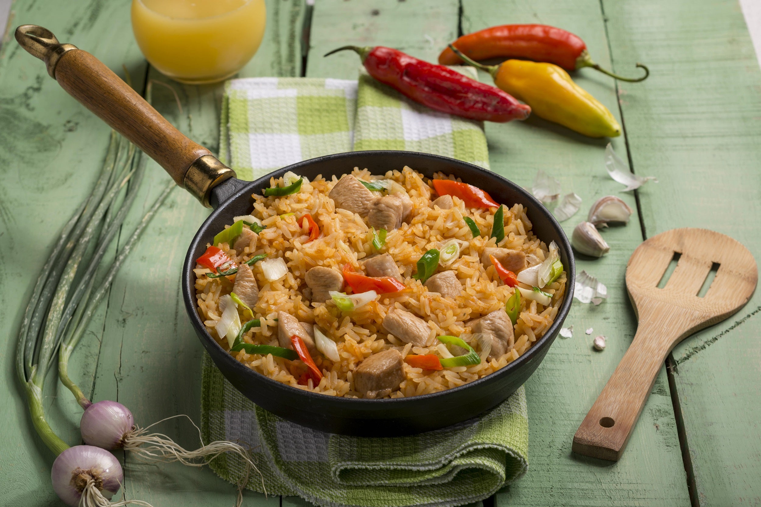 Arroz frito estilo Thai