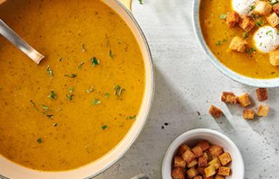 Crema de vegetales con crutones
