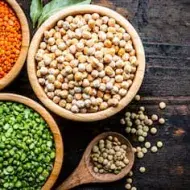 Semillas de garbanzo, lenteja y maíz de snacks salados