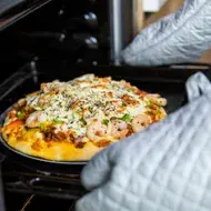 Pizza recién horneada