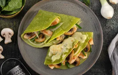 Crepes de Espinaca y Pollo Crepes de Espinaca y Pollo
