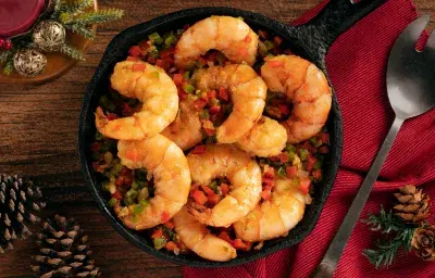 langostinos flameados en salsa de pimientos langostinos flameados en salsa de pimientos