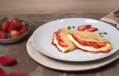 Delicioso postre fácil de crepes Delicioso postre fácil de crepes