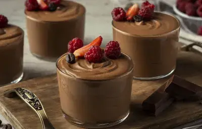 Mousse de chocolate batido bajo en azúcar