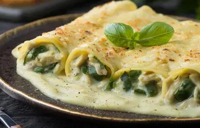 Canelones de espinaca y pollo Canelones de espinaca y pollo