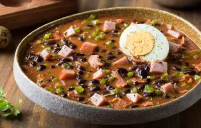 Sopa cubana de frejol negro