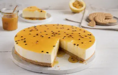 Cheesecake de Maracuyá Fácil y sin Horno Cheesecake de Maracuyá Fácil y sin Horno