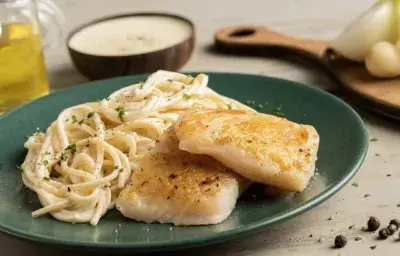 Corvina en crema de limon Corvina en crema de limon