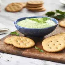 Receta Dip verde con galletas Ricas®.