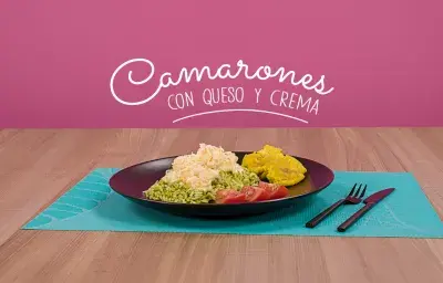 Camarones con queso y crema Camarones con queso y crema