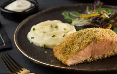 Salmon al horno en costra cítrica Salmon al horno en costra cítrica