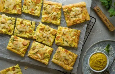 Puff de hojaldre con salchicha y mostaza Maggi® Puff de hojaldre con salchicha y mostaza Maggi®