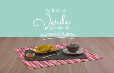TORTILLAS DE VERDE RELLENAS DE CAMARÓN TORTILLAS DE VERDE RELLENAS DE CAMARÓN