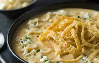 Sopa de queso y tortilla de huevo