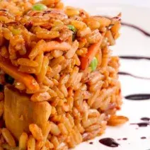 Receta saludable de arroz con pollo y camarón