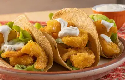 Tacos de camarón apanado Tacos de camarón apanado