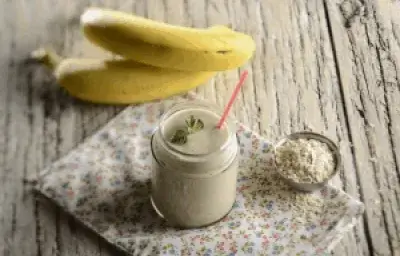 Batido de banana y avena