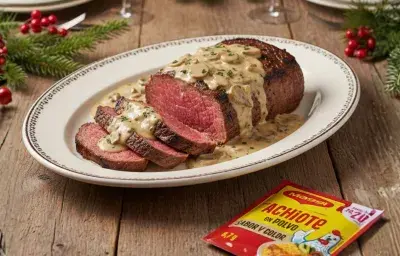 Filete de res en salsa navideña