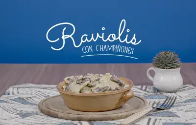 Raviolis con champiñones