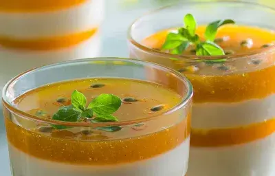 Panna Cotta de vainilla y maracuyá