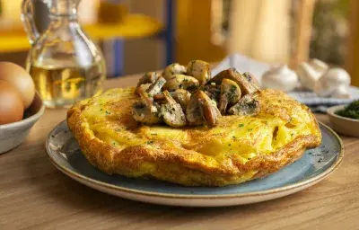 Tortilla española con champiñones