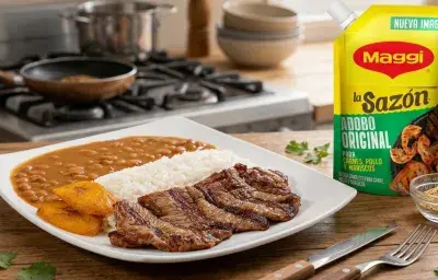 Chuletas de cerdo con arroz y lenteja