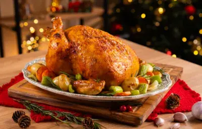 Pollo navideño a la piña