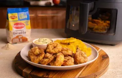 Camarones apanados en airfryer Camarones apanados en airfryer