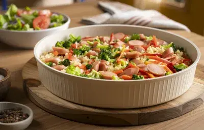 Arroz con salchicha