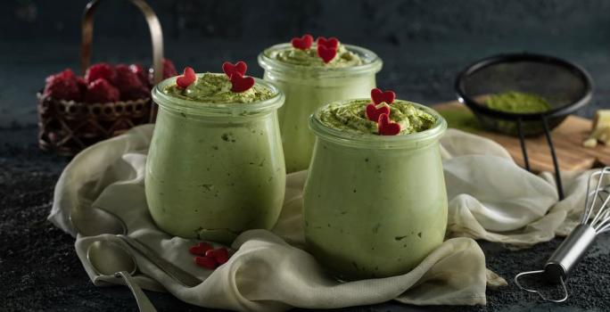 Mousse de Matcha y Chocolate Blanco