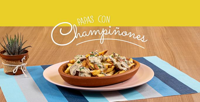 PAPAS CON CHAMPIÑONES